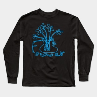 flowers, one line drawing Long Sleeve T-Shirt